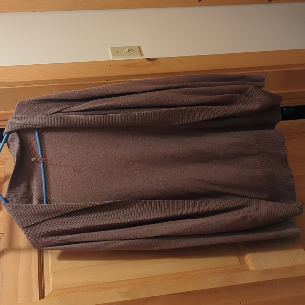 Warm Brown Open front Cardigan Loft